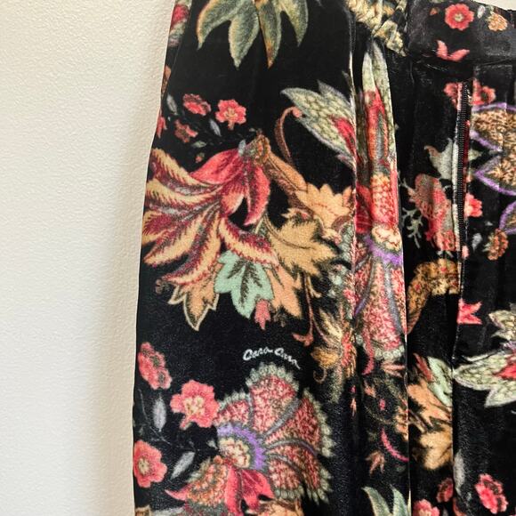 Cara Cara Milano Floral Velvet Wide Leg Pants Tapestry Print M - Picture 4 of 15